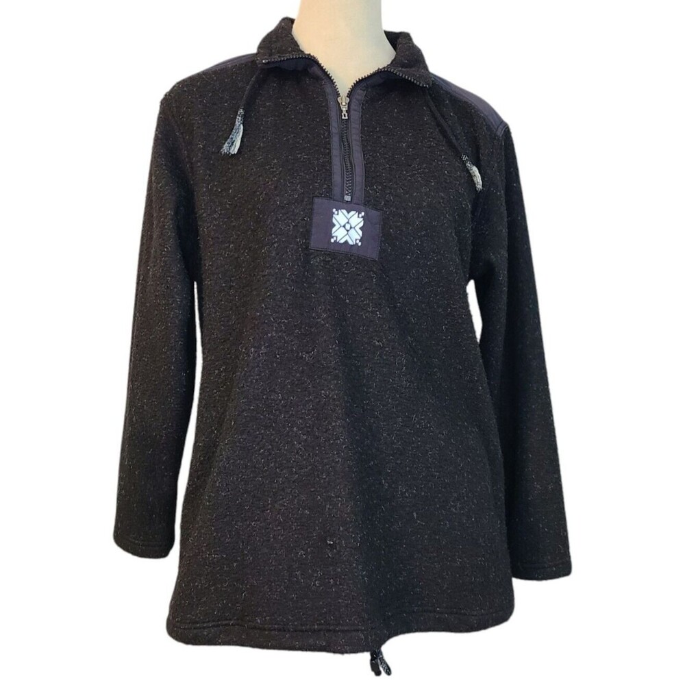 Sigrid Olsen Sport Women S 1/4 Zip Fleece Pullover Mohair Blend Sweatshirt Top